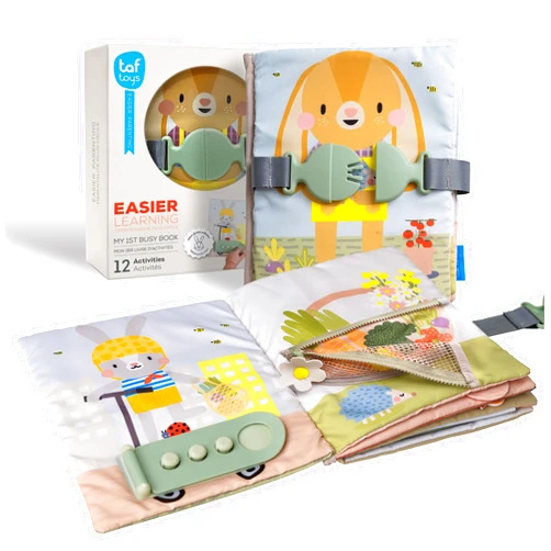 Taf Toys Montessori Toys for 1 2 3 Year Old Activity Book, Preschool Learning Activities for Toddlers. Busy Board Sensory & Fine Motor Skills, with 12 Sensory Toddler Activities for Boys & Girls
