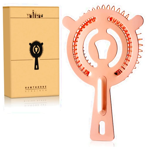Eligara Hawthorne Strainer - Stainless Steel Cocktail Strainer with High-Density Spring, Bartenders Tool - Drink Strainers for Boston Shakers & Mixing Glasses (Rose Gold)