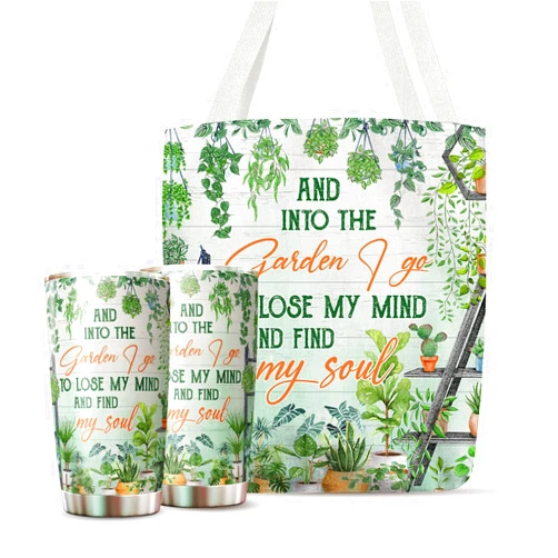 Kozmoz Inspire Gardening Gifts - Gifts For Gardeners - And Into The Garden I Go To Lose My Mind And Find My Soul Gardening Tumbler 20 oz For Plant Lovers - Gift For Women, Planters, Mom, Lady, Gardening Lovers