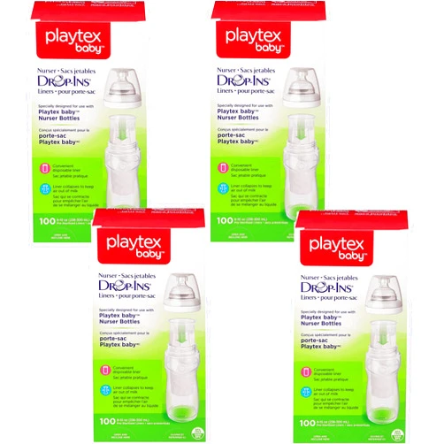 Playtex Baby Nurser Drop-Ins Baby Bottle Disposable Liners, Closer to Breastfeeding, 400 Count