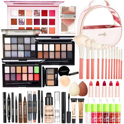 SIGHTLING All In One Makeup Kit, Travel Makeup Kit, Makeup Gift Set, Makeup Kit for Women Full Kit, Makeup Bundle Includes Foundation Eyeshadow Palette Lipstick Eyeliner Mascara Contour Stick Cosmetic Brush Set