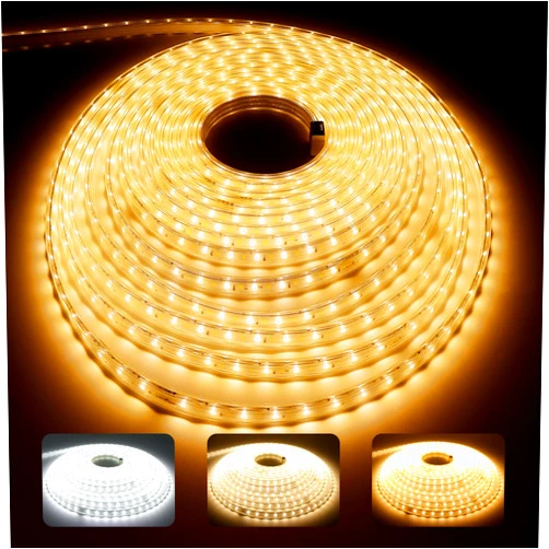 Riuog LED Strip Lights 65.6FT Dimmable High Brightness, Cold Resistant 110V AC Rope Lights IP67 Waterproof, 3000K/4000K/6500K Warm Yellow to Cool White Rope Light for Bedroom Aesthetic Indoor Outdoor