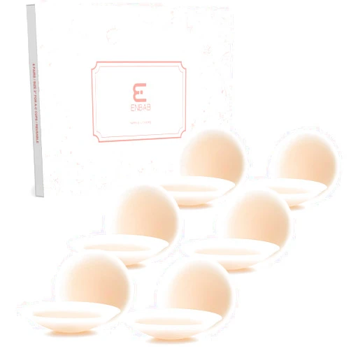 ENBAB Nipple Covers for Women, Reusable Adhesive Silicone Bra Pasties for No Show Strapless Dress