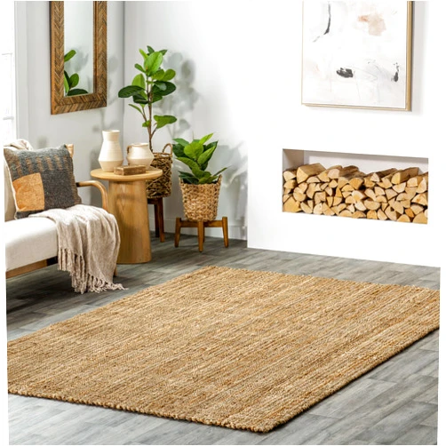 nuLOOM Ashli Solid Farmhouse Jute Accent Rug, 2X3, Natural