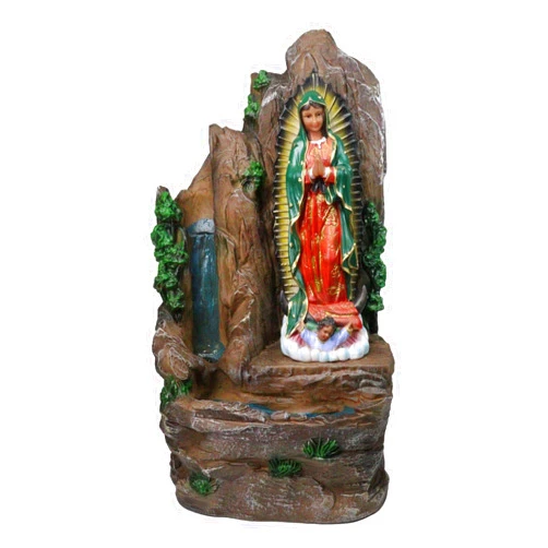 Ebros Gift Catholic Christian Religious Devotion Water Fall Fountain with LED Light Feature Devotional Figurine 16.75