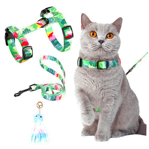 Leekalos Cat Harness and Leash for Walking,Cats Escape Proof - Adjustable Kitten Harness for Large Small Cats, Use Safe & Easy,Fit for Puppy,Rabbit