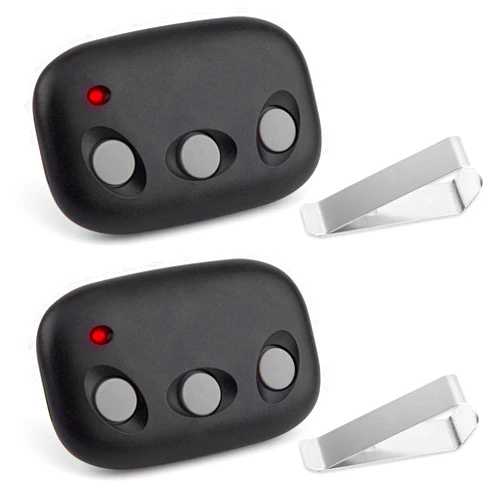 LAWOHO Garage Door Opener Remote for 318MHz Linear Megacode MCT-3 DNT00089 Compatible with Linear LDO33 | LDO50 | LSO50 | LDCO800 | LCO75 Operators (2 Pack 3 Channel Clip Remote)
