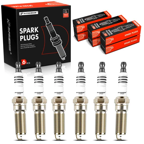 A-Premium Iridium Platinum Spark Plugs Compatible with Ford Fusion 2010-2012, Edge 2007-2011, Taurus 2008-2012, Taurus X 2008-2009, Flex 2009-2012 & Lincoln MKZ, MKX, MKS, MKT, Pack of 6