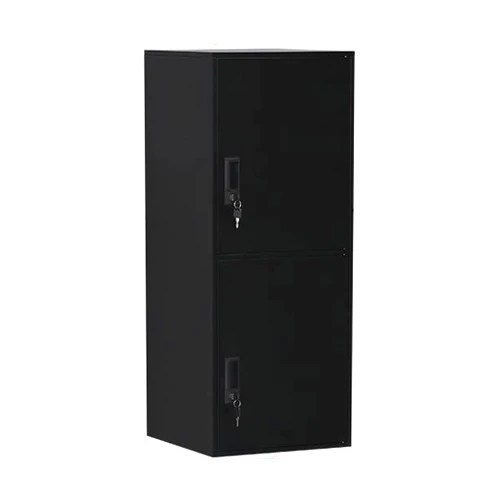 WISUNO 2 Door Vertical Stackable Storage Cabinet with Lock,Anti-Failing Device, Metal Lcoker,Organizer for Office, Home, Gym, School,Employee,Kids. (2D-Black)