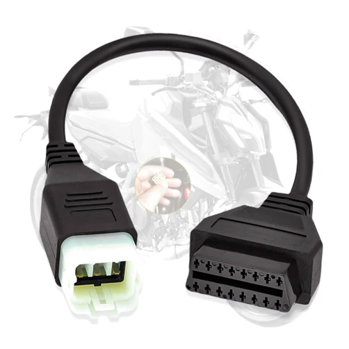 AMHTDOL OBD2 Adapter Fit for KTM 6 Pin to 16Pin Motorcycle Diagnostic Cable,Fit for KTM Duke 125/200/690/990LC8/1190 RC8 Motorbike ECU Programming,Work with ELM327 Obdii Code Reader/Scanner