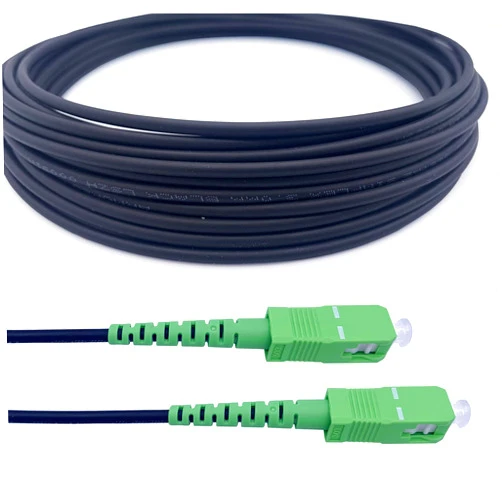 Elfcam® - Armored Fiber Optic Cable SC/APC to SC/APC Simplex Singlemode, Compatible with FTTH Cables, 25M/82ft