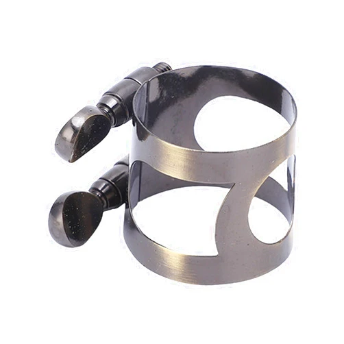 Alomejor Adjustable Saxophone Ligature Replacement with Box, Mouthpiece Fastener Sax Metal Clip (Blue Antique)