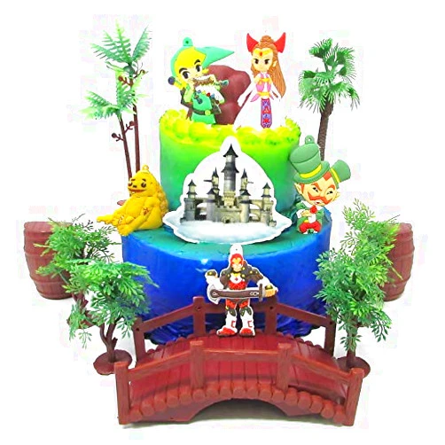 Cake Topper Legend of ZELDA Deluxe Birthday Cake Topper Set Featuring Zelda Characters and Decorative Themed Accessories (Unique Design)