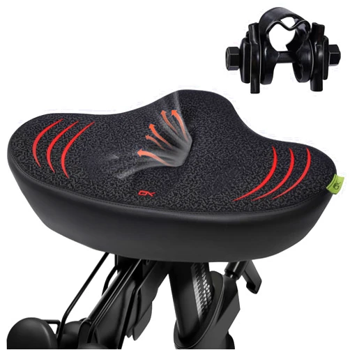 TXPEP Upgrade Oversize Bike Seat for Men Women, Extra Wide Noseless Bicycle Seat Cushion, Waterproof Comfort Memory Foam Bike Saddle Fit for Peloton Bikes, Exercise Bike, EBikes, City Bike