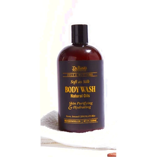 The Roots Naturelle Chocolate Bliss Body Wash | Soft as Silk | Skin Purifying & Hydrating | Warm, Sensual Chocolate Scented | 16 oz