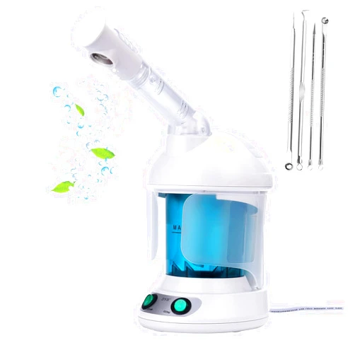 DYB Portable Facial Steamer, Nano Ionic Face Steamer with 360°Rotatable Sprayer,Mini Facial Steamer for Salon and Spa,1 Piece Headband and 4 Pieces Steel Skin Kits.