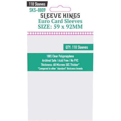 Sleeve Kings Euro Card Sleeves (59 x 92mm) 110 pzs