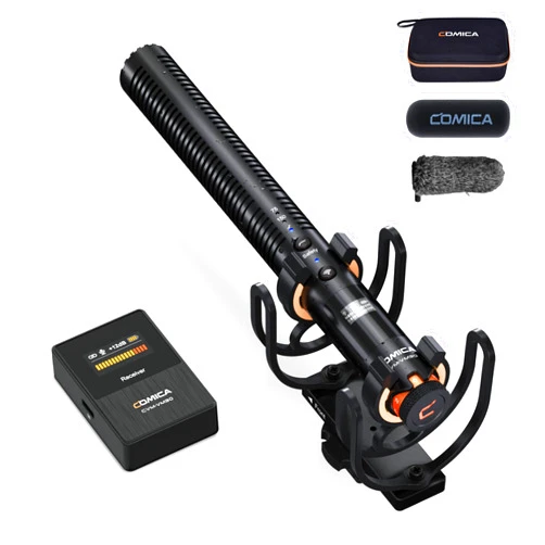 comica VM30 Shotgun Microphone, with Wireless Modes, USB C Digital Output, 75/150Hz, Super-Cardioid Universal Camera Microphone for Filmmakers, Vloggers - Wireless Mic for Camera, Smartphone, and PC