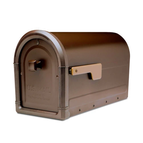 Architectural Mailboxes Roxbury™ Heavy Duty Steel Metal Post Mounted Mail Box for Outside, Rubbed Bronze, Large Curbside Mailbox with Magnetic Latch