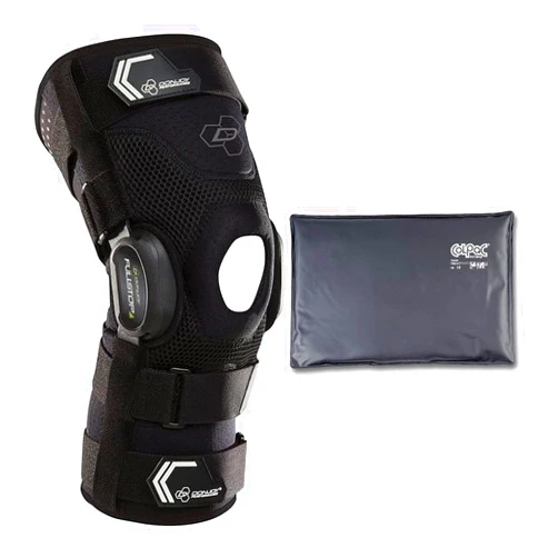 DonJoy Performance Bionic Fullstop Knee Brace (Black, Large) with Chattanooga Oversize Polyurethane ColPac Bundle (2 Items)