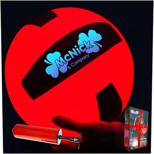 MCNICK & COMPANY LED Glow in The Dark Volleyball, Light-Up Glowing Beach Nightime Ball, Yard Games & Volleyball Training Equipment - 26.5