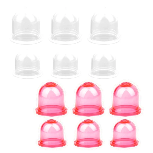 NQEUEPN 12pcs Primer Bulb Replacements, Prime Bulb Carburetor Primer Bulb for Trimmer Hedge Cutter Gas Blower Brush Compatible with Homelite Craftsman Roybi(Red & Transparent)