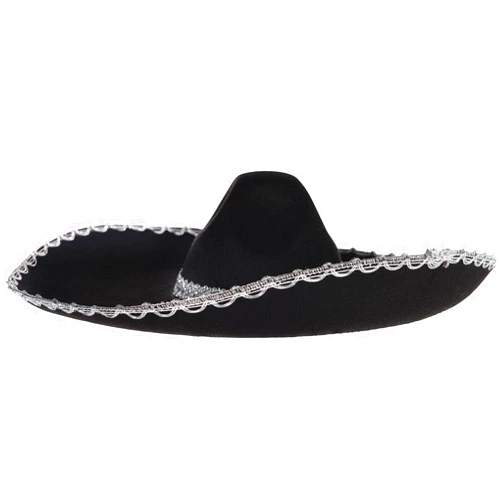 Amscan Forum Novelties Amscan Silver Trim Black Sombrero Halloween Costume Accessory, Adult, 21