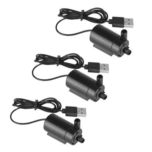 SIPYTOPF 3PCS DC 3-5V USB Micro Submersible Mini Water Pump,Small Aquarium Pump for Fish Tank Aquariums Pond Fountain Hydroponics Garden (Black)