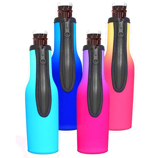 TahoeBay Ombre Cooler Sleeves for Cans and Bottles - Memory Foam (4-Pack) (Standard Bottle)