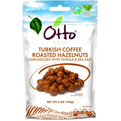 Otto Snacks Otto Nuts - Turkish Coffee Roasted Hazelnuts, Non-GMO Naturally Vegan Snack, Good Source of Protein | 5 OZ with Resealable Bag