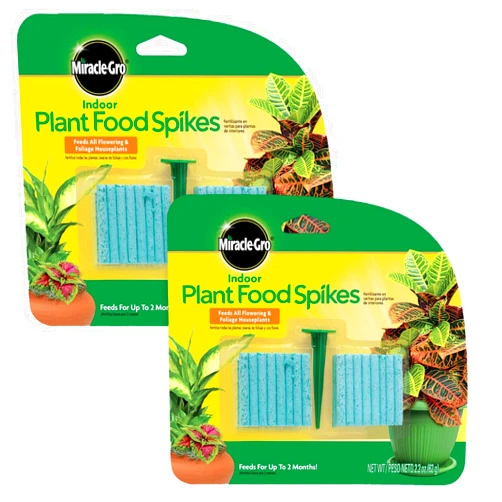 Miracle-Gro Indoor Plant Food Spikes, Includes 48 Spikes - Continuous Feeding for all Flowering and Foliage Houseplants - NPK 6-12-6