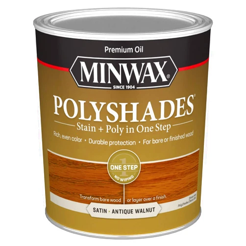 Minwax 1 qt Minwax 61340 Antique Walnut PolyShades Wood Stain And Polyurethane, Satin