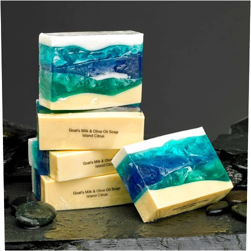 The Grecian Soap Company Grecian Goats Milk & Olive Oil Ocean Soap, 2-Pack - Natural Bar Soap with Island Citrus Scent, Moisturizing Body & Face Wash, Handmade Goat Milk Soap for All Skin Types