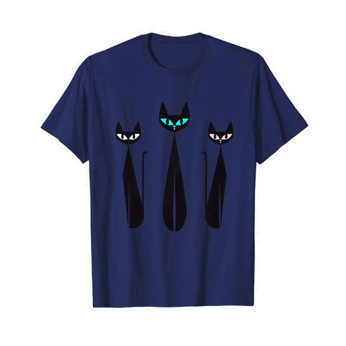 BizzyflyUSA Atomic Cat Retro Lounge MCM Graphic For Cat Lovers T-Shirt