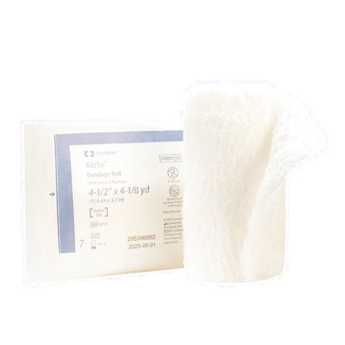 Ensur Kerlix Fluff Bandage Roll Gauze 6-Ply 4-1/2 Inch X 4-1/10 Yard Roll Shape Sterile, 6715- - Case of 100