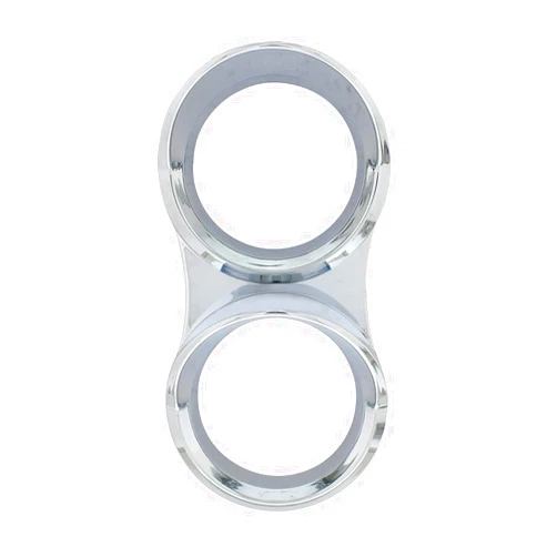 CTW Chrome Small 2-Gauge Plastic Bezel with Visor fits Mack Trucks