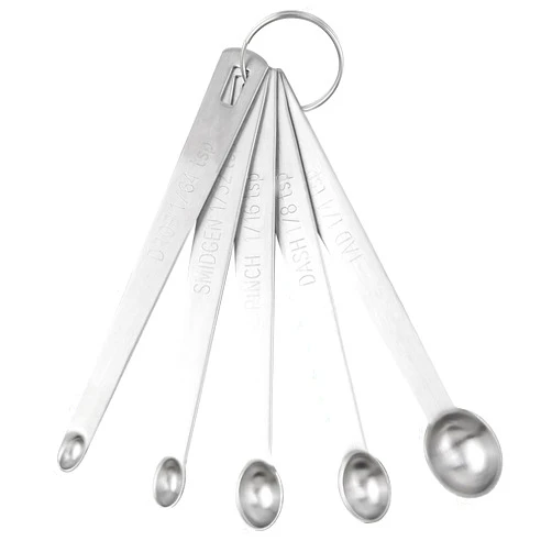 TKYPZY 5 Pcs Mini Measuring Spoons Stainless Steel Measuring Spoons Set Tablespoon Teaspoon for Dry or Liquid Ingredients Metal Measuring Spoon for Baking Cooking Fits in Spice Jar 1/64 1/32 1/16 1/8 1/4 Tsp