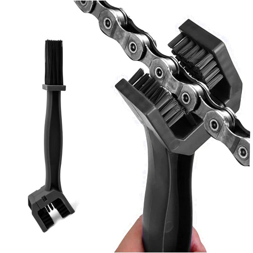 Ziciner Motorcycle Bicycle Chain Brush, Chain & Wheel Cleaning Tool, Crankset Chain & Gears Cleaner, Bicycle Chain Washer for Mountain Bike Motorcycle Chain (Black)