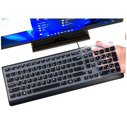 DAMMOMKO Keyboard Cover Skin for Lenovo 510 Wireless Keyboard GX30N81775, Lenovo 4X30M39458 4X30T25785 USB Keyboard, Lenovo Wireless Keyboard Protective Accessories, Black