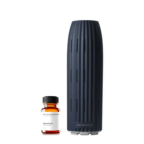 AromaTech Ambience Scent Diffuser for Essential Oil Blends & Fragrances – Waterless Scent Machine w/Bluetooth for Home, Bathroom Boutiques, Hotel, Spa – Charcoal with 60 ml Oil