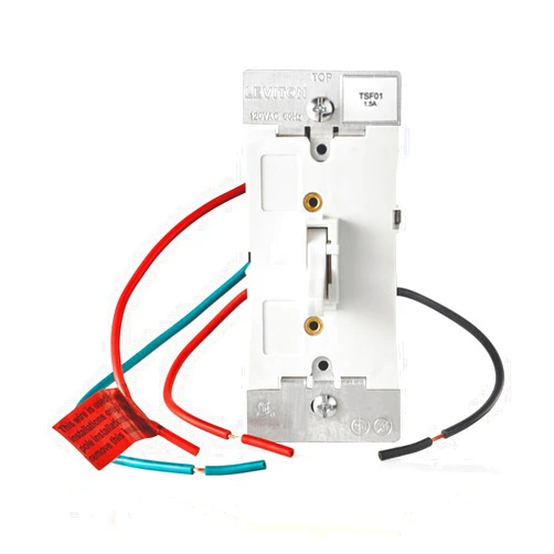 Leviton TSF01-10W Toggle Slide Fan Speed Control, 1.5 A-120VAC @ 60Hz, Single Pole or 3-way, White