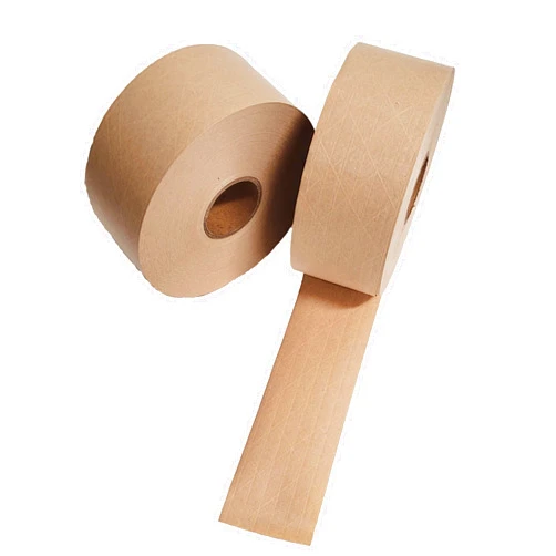 TCDTAPE 10 Rolls Standard Grade Reinforced Kraft Gummed Paper Tape, Water-Activated Adhesive (10 Rolls/Case) - 72mm x 450 Ft