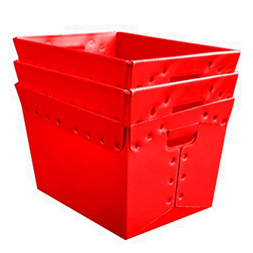 Diversiplast Red Plastic Storage Totes and Stackable Storage Bins - Industrial Strength Containers for Organizing at the Office and Home - Holds Up To 80 Lbs - 18