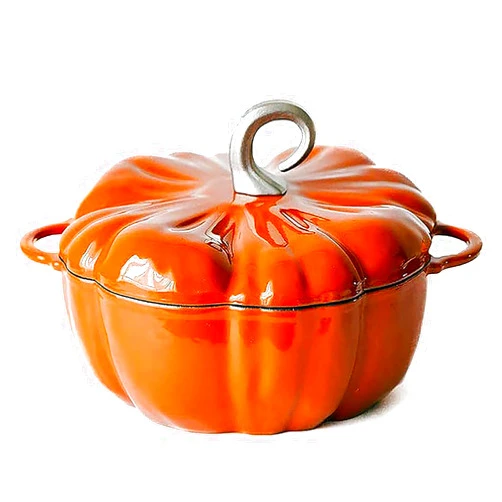 Lebolna Pumpkin Cocotte,Pumpkin Dutch Oven Pot With Lid,Enamel Cast Iron Cooking Pot,Non Stick Pumpkin Pot,Stew Pot Soup Pot,Serves 3-5,Halloween Thanksgiving Decor Pot Gift(3.9 Quart, Orange)