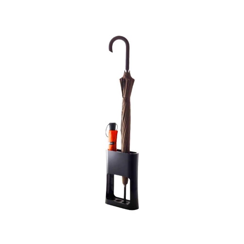 Yamazaki Home Oval Umbrella Stand - Holder for Umbrellas & Walking Canes ABS Plastic One Size Black