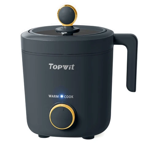TOPWIT Rice Cooker Small, 2-Cups Uncooked, 1.2L Mini Rice Cooker with Non-stick Coating, BPA Free, Portable Rice Maker with One Touch & Keep Warm Function, Grey