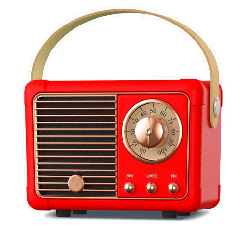 PRUNUS J-999 Retro Bluetooth Speaker,Vintage Decor,Mini Wireless Bluetooth Speaker,Cute Old Fashion Style Support USB/TF Card/AUX for Kitchen Desk Bedroom Office Party Outdoor（Exclusive Red）