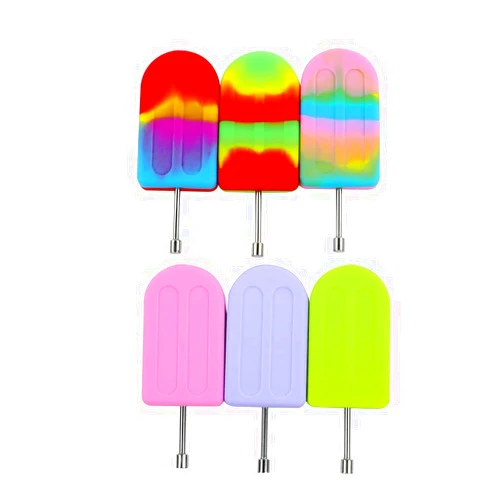Yohosadgdg Silicone Containers Popsicle shape silicone wax container Multipurpose Non stick Concentrate 6Pcs 6ml Containers With Stainless steel scoop（Various colors）