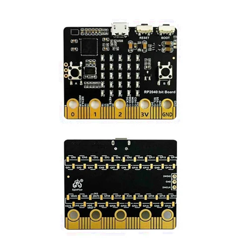 Spotpear RP2040:bit-Board - Single Board Computer, 16MB Flash, 133MHz ARM CPU, GPIO & USB Connectivity, Compatible with Raspberry Pi Pico & BBC Micro:bit