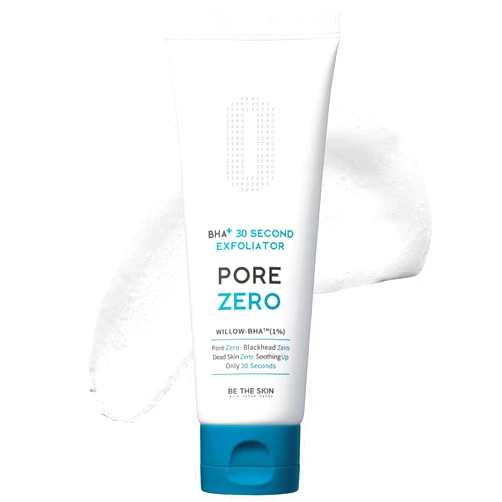 BE THE SKIN BHA+ Pore Zero 30 Second Exfoliator - Pore Erasing Face Peeling Gel with Salicylic Acid, Aloe Vera - Removes Dead Skin & Sebum - Glass Clear Skin, Korean Skincare, 3.38oz.